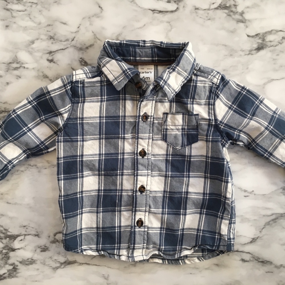 NWOT Carter's Baby Boy Plaid Button Shirt - 6m